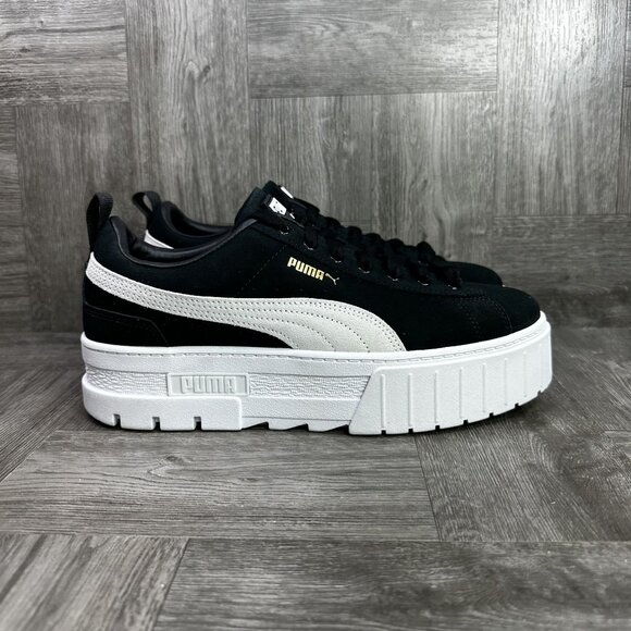 Puma Mayze Women's size 10 Black White Platform Shoes 380784-01 - Picture 1 of 8